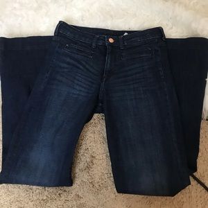 H&M High Waist Dark Wash Wide Leg Flare Jeans 25